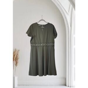 OWIN Vintage Floral Lace Flared Casual Dress 2XL